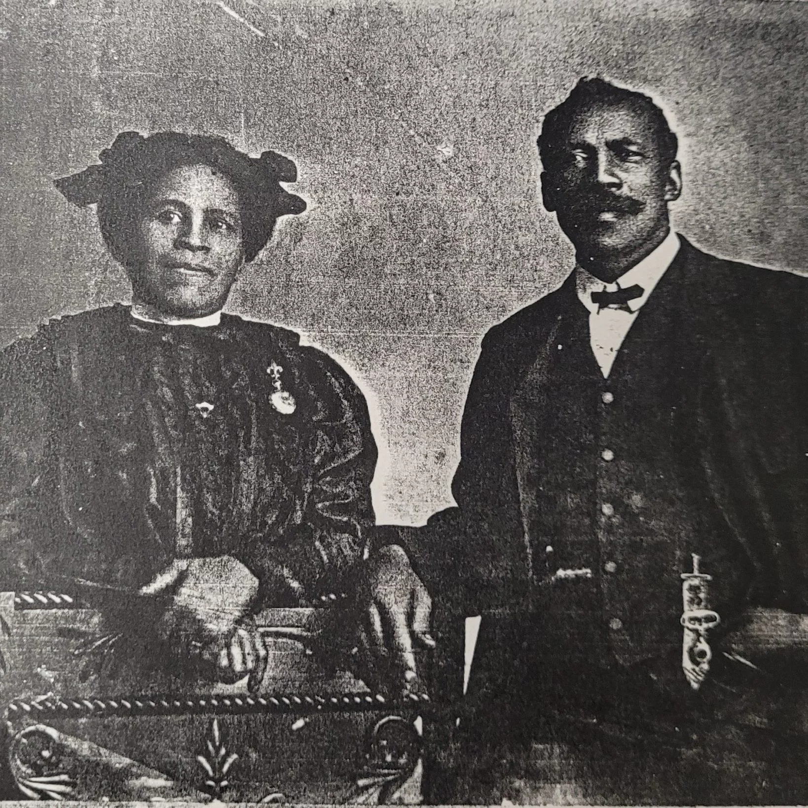Black and white portrait of Ellen and William Austin